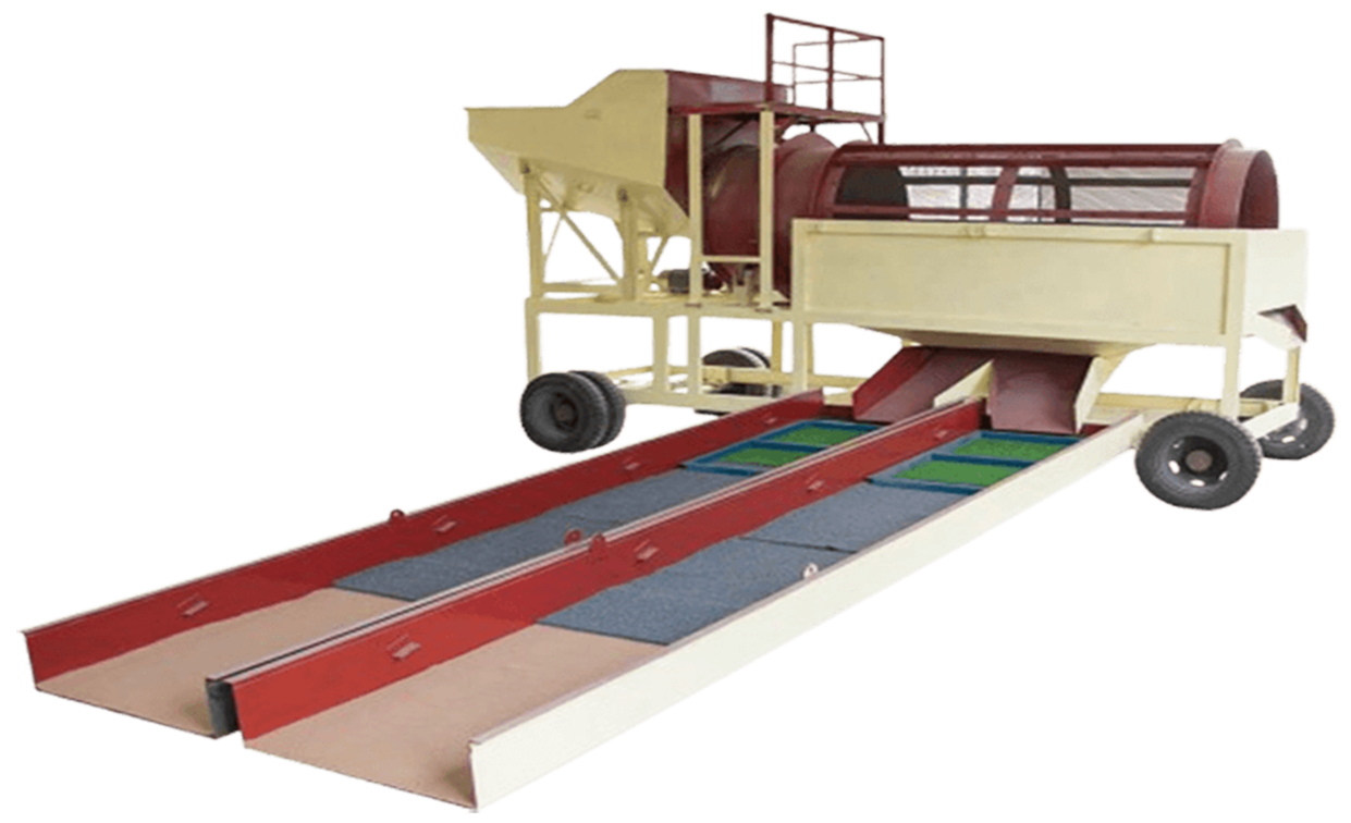 Trommel screen wash plant sizing low-clay alluvial gold ore